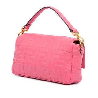 Fendi Zucca Embossed Leather Baguette Satchel