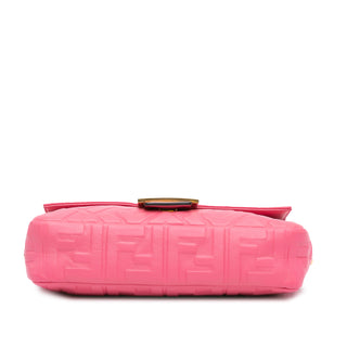 Fendi Zucca Embossed Leather Baguette Satchel