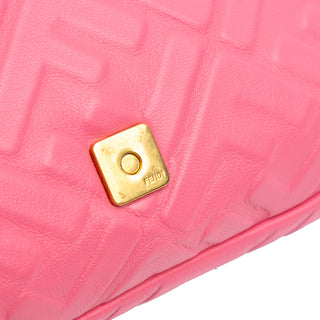 Fendi Zucca Embossed Leather Baguette Satchel