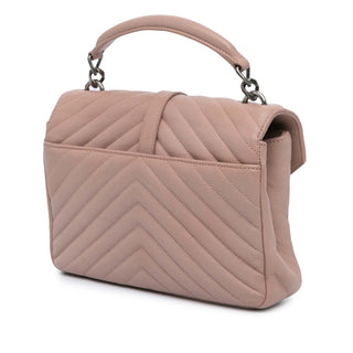 Ysl Medium Sheepskin Matelasse Chevron Monogram College Bag