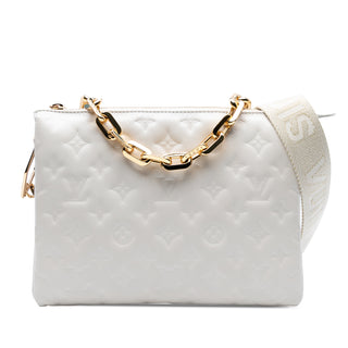 Louis Vuitton Monogram Embossed Puffy Lambskin Coussin PM