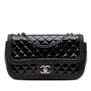 Chanel Medium Quilted Patent and Lambskin Classic Twist Flap