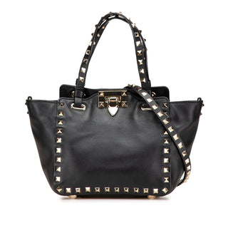 Valentino Mini Leather Rockstud Trapeze Satchel