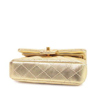 Chanel Mini Classic Metallic Calfskin Charm Double Flap