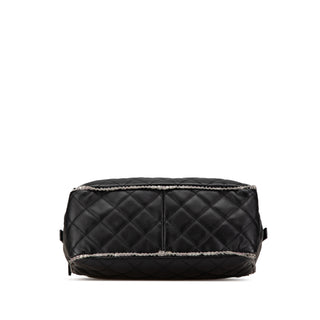 Chanel CC Quilted Lambskin Tweedy Bowler Bag