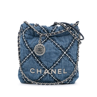 Chanel Mini Denim Stitched 22 Shoulder Bag
