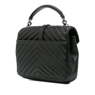 Ysl Medium Monogram Chevron Sheepskin College Bag