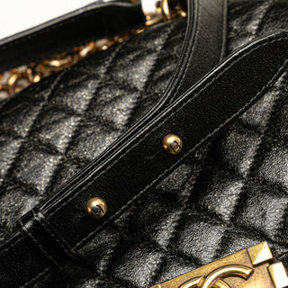 Chanel Old Medium Cracked Metallic Calfskin Boy Flap