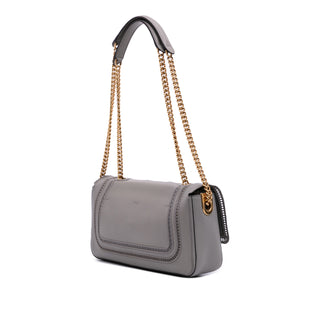 Fendi Embroidered Lace Leather Baguette Chain