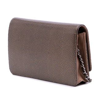 Chanel CC Metallic Caviar Wallet On Chain