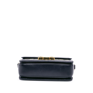 Celine Teen Embroidered Canvas and Calfskin Triomphe Crossbody