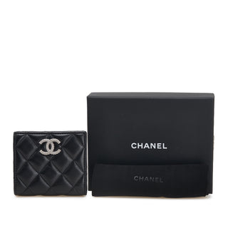 Chanel CC Quilted Lambskin Compact Bifold Wallet