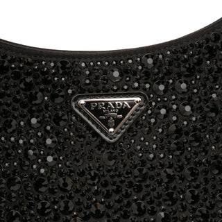Prada Crystal Embellished Satin Cleo Shoulder Bag