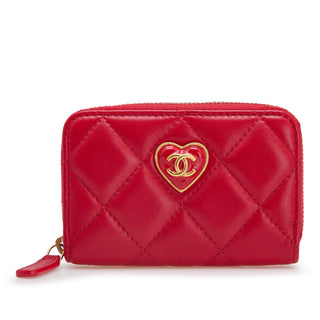 Chanel Quilted Lambskin Acrylic Coco Love Coin Pouch