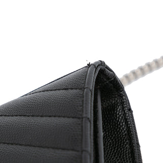 Ysl Grain De Poudre Matelasse Chevron Monogram Chain Wallet