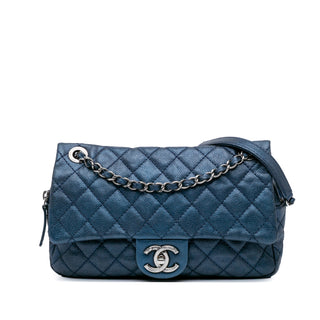 Chanel Jumbo Iridescent Quilted Caviar Easy Flap