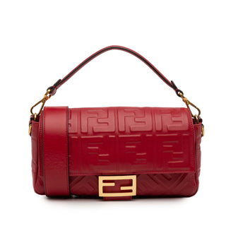 Fendi Zucca Leather Baguette Satchel