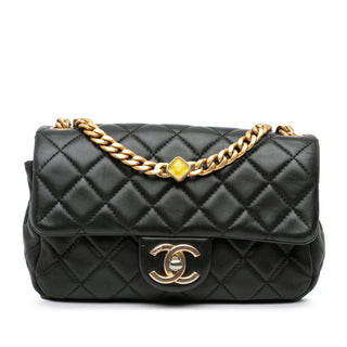 Chanel Mini Rectangular Lambskin Pearl Samba Single Flap