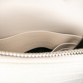 Ysl Croc Embossed Leather Monogram Kate Tassel Wallet on Chain