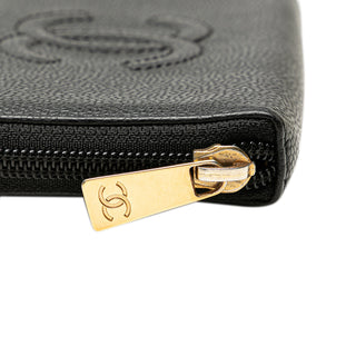 Chanel CC Caviar Zip Around Wallet