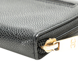 Chanel CC Caviar Zip Around Wallet