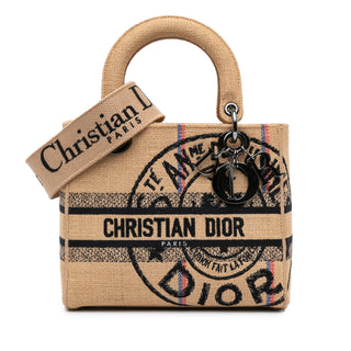 Dior Medium Canvas Jute Embroidered Lady D Lite
