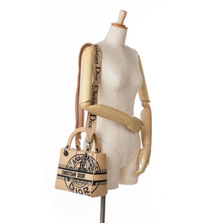 Dior Medium Canvas Jute Embroidered Lady D Lite