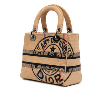 Dior Medium Canvas Jute Embroidered Lady D Lite