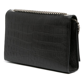 Ysl Medium Croc Embossed Leather Kate Tassel Crossbody