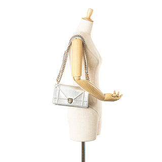 Dior Small Metallic Grained Calfskin Diorama Flap