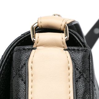 Chanel CC Bicolor Quilted Caviar Single Flap