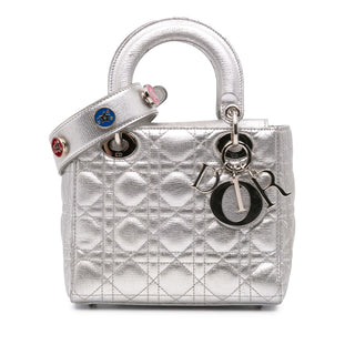 Dior lady Small Metallic Grained