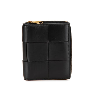 Bottega veneta Lambskin Maxi Intreccio Cassette Zip Wallet