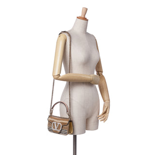 Valentino Small Swarovski Crystal Embroidered Vlogo Loco Satchel