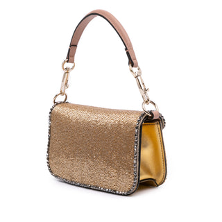Valentino Small Swarovski Crystal Embroidered Vlogo Loco Satchel