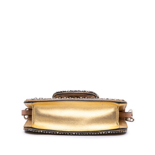 Valentino Small Swarovski Crystal Embroidered Vlogo Loco Satchel