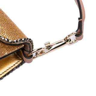 Valentino Small Swarovski Crystal Embroidered Vlogo Loco Satchel