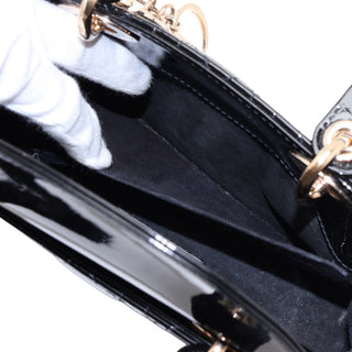 Dior Small Patent Cannage Lady Dior