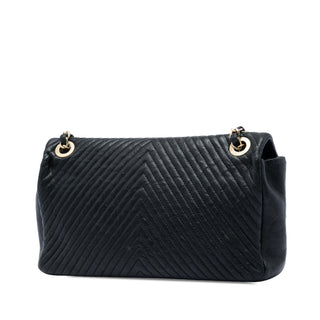 Chanel Medium Quilted Chevron Wrinkled Lambskin Surpique Flap