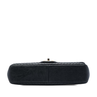 Chanel Medium Quilted Chevron Wrinkled Lambskin Surpique Flap