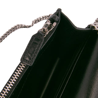 Ysl Croc Embossed Leather Monogram Kate Tassel Wallet on Chain