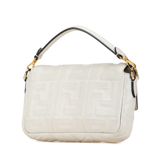 Fendi Mini Zucca Embossed Leather Baguette Satchel