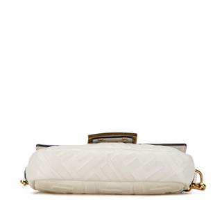 Fendi Mini Zucca Embossed Leather Baguette Satchel