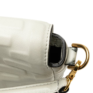 Fendi Mini Zucca Embossed Leather Baguette Satchel