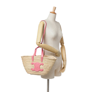 Celine Teen Triomphe Raffia Panier Tote