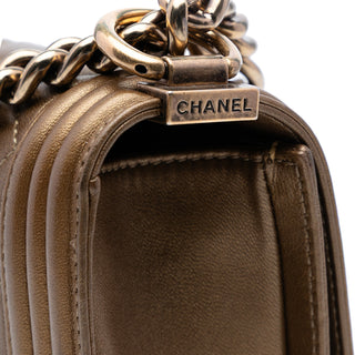 Chanel Small Quilted Metallic Calfskin Boy Flap