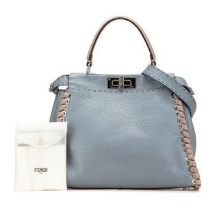 Fendi Medium Leather Whipstitch Peekaboo Satchel