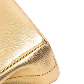 Prada Small Metallic Lux Galleria Double Zip Satchel