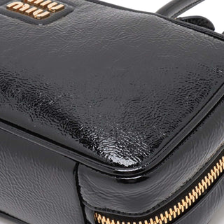 Miu Miu Small Naplak Patent Logo Beau Handbag