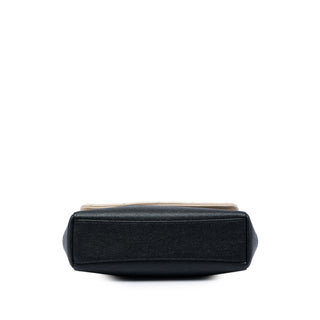 Chanel CC Bicolor Quilted Calfskin and Caviar Single Flap